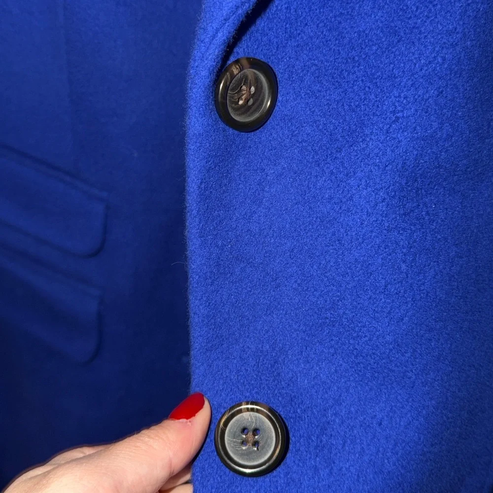 J.Crew Cobalt long Blue Wool Peacoat by Nello Gori – Women’s size small - Picture 3 of 6